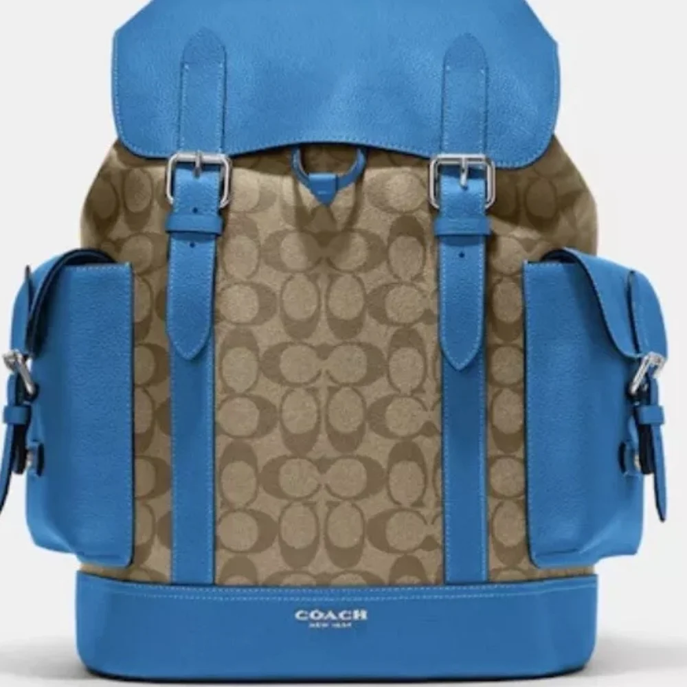 Coach Hudson Men's Blue and‎ Brown Backpack. NWT